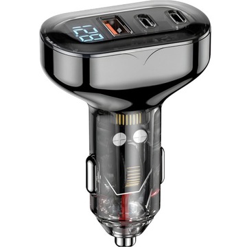 Мощное быстрое автомобильное зарядное устройство для вашего телефона 2x USB-C C + USB QC PD 72 Вт
