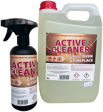 PŁYN DO PRZYPALEŃ KOMINKA ACTIVE CLEANER 5L + SPRAY GRATIS*