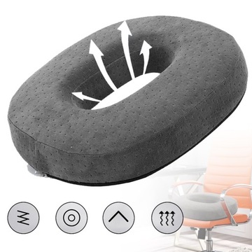 DONUT PILLOW PODUSZKA SIEDZISKA NA KOŚĆ OGONOWĄ, PODKŁADKA Z PIANKI MEMORY
