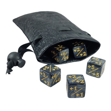 ZESTAW 10 KOSTEK K6 1,6 CM RPG LICZNIK BONUSÓW POZYTYW + NEGATYW MTG