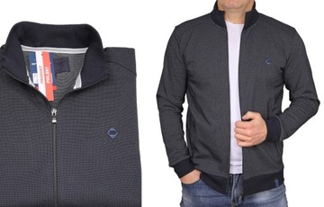 Bluza męska elegancka granatowa rozpinana na zamek Polski produkt XXL