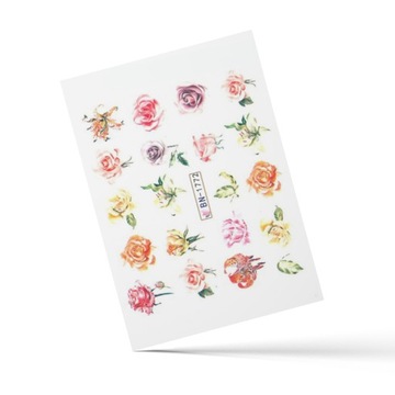 Водные наклейки для ногтей BN-1772 - Цветы