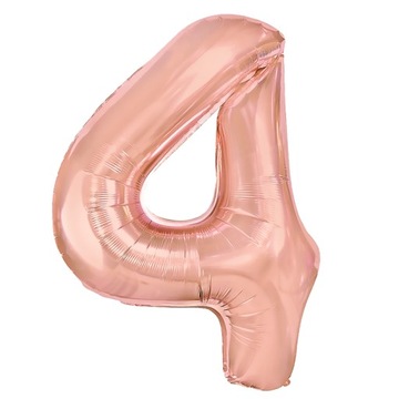 Balon foliowy CYFRA 4 rose gold liczba 70cm litery