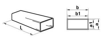 ПЛОСКИЙ ВЕНТИЛЯЦИОННЫЙ КАНАЛ 204x60мм ДЛИНА 100см ПВХ ВЕНТИЛЯЦИИ