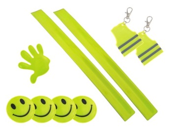 НАБОР СВЕТООТРАЖАЮЩИХ ЭЛЕМЕНТОВ ДЛЯ ДЕТЕЙ ЛЕНТЫ, НАКЛЕЙКИ, КУЛОНЫ