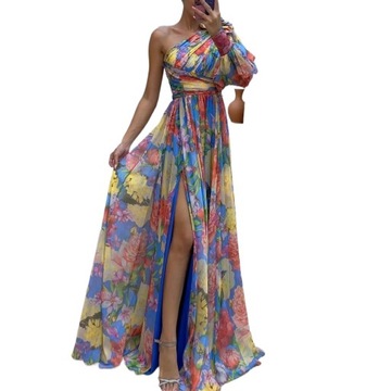 Elegancka I Stylowa Długa Sukienka Z Wycięciem W Stylu Boho Dużo Kolorów