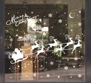 Новогодние наклейки на окна NKD01
