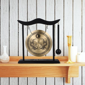 Винтажные традиционные китайские настольные гонги с декором