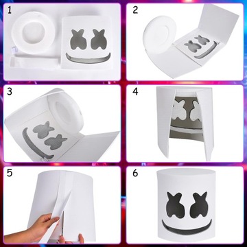 DJ MASK LED MARSHMALLOW ИЗ ПЕНЫ КАПЮШОН С ПОДСВЕТКОЙ ДЛЯ ВЕЧЕРИНКИ MASKIPL
