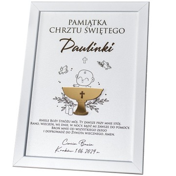 Pamiątka Chrztu Świętego dla CHŁOPCA DZIEWCZYNKI Prezent na Chrzest Grawer