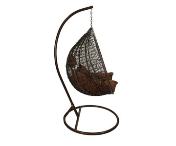 ПОДВЕСНОЙ СТУЛ COCOON, ПОДУШКА XXL, КОРИЧНЕВЫЙ КАРКАС, КРЕСЛО-КАЧАЛКА, САДОВАЯ КОРЗИНА