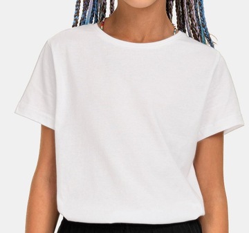 DZIEWCZĘCA KOSZULKA T-SHIRT WF BAWEŁNA biała 158