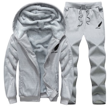 L-8XL СПОРТИВНЫЙ КОМПЛЕКТ МУЖСКИЕ ТЕПЛЫЕ СПОРТИВНЫЕ БРЮКИ СВИТШОТ ЗИМА