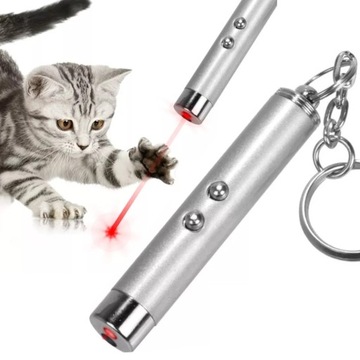МАЛЕНЬКАЯ ЛАЗЕРНАЯ КРАСНАЯ ЛАЗЕРНАЯ УКАЗКА СИГНАЛИЗАЦИЯ ФОНАРИК ИГРУШКА ДЛЯ КОШКИ 2 В 1