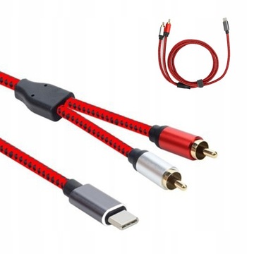 1.5m pozłacany kabel Audio TypeC męski na męski