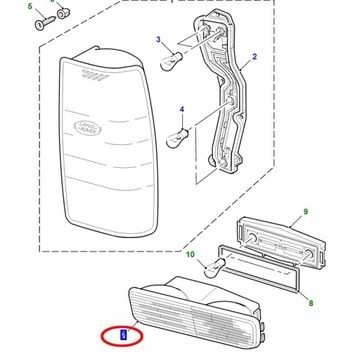 LAND ROVER DISCOVERY 2 SVĚTLO ZADNÍ W NÁRAZNÍK LEVÝ