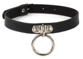 Choker Skóra Kolucho Wąski Czarny Punk Goth