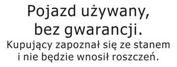 pieczątka Pojazd używany bez gwarancji
