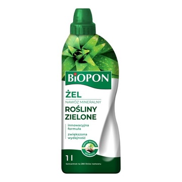 BIOPON NAWÓZ W ŻELU MINERALNY DO ROŚLIN ZIELONYCH 1L WZMACNIAJĄCY LIŚCIE