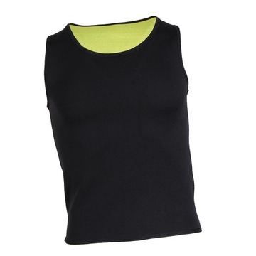 Męski gorący neoprenowy gorset do ćwiczeń w saunie Tank Top L czarny żółty