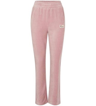 Spodnie różowe dresowe welurowe Fila dzwony 170 cm