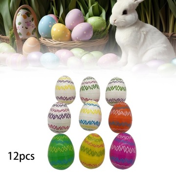 12шт пасхальные яйца для начинки, наполнители для пасхальных корзин, разные цвета
