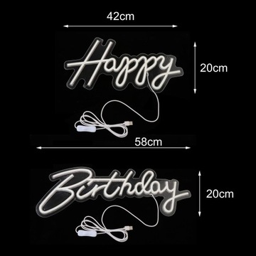 Персонализированный светодиод Neon Happy Birthday для лампы