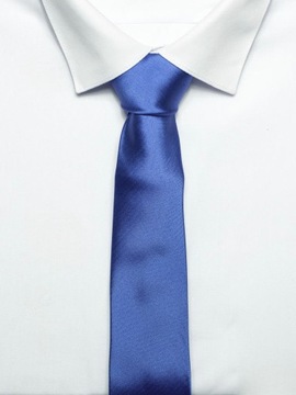 Узкий модный СИНИЙ галстук цвета индиго с нагрудным платком.