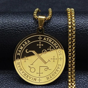 Seven Archangels Amulet Stainless Steel Necklaces Men Seal of Solomon
