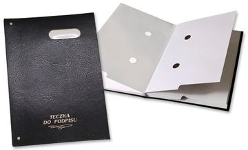 Teczka do podpisu A4, 20 kart, harmonijka, z okienkiem - czarna
