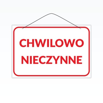 Tabliczka laminowana A5 CHWILOWO NIECZYNNE