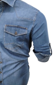 МУЖСКАЯ СВЕТЛАЯ ДЖИНСОВАЯ РУБАШКА RP3949 РАЗМЕР: M 39/40