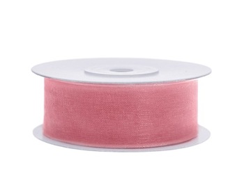 WSTĄŻKA SZYFONOWA ORGANZA 2,5cm/25m BRUDNY RÓŻ