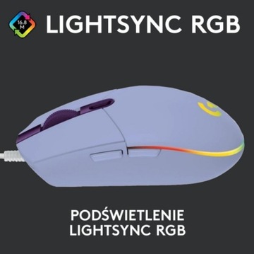 Mysz przewodowa LOGITECH G102 Lightsync Fioletowy