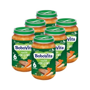 BoboVita Rosołek z cielęciny z ryżem ZESTAW 6x190g