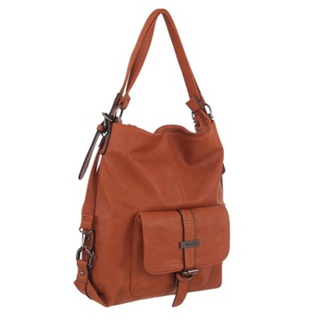 camel skórzana torebka ruda torba worek plecak 2w1 A4 shopper