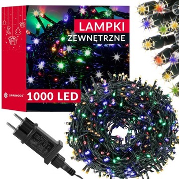 1000LED НАРУЖНЫЕ РОЖДЕСТВЕНСКИЕ ОГНИ 8 ФУНКЦИЙ СВЕТА СВЕТОВАЯ ЗАВЕСА IP44