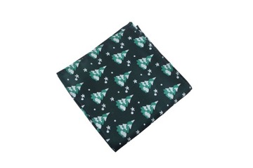 Poszetka chusteczka do kieszonki marynarki świąteczna w choinki ZIELONA