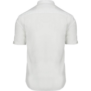 Lniana szeroka bardzo duża biała koszula męska stójka 3XL_klatka_144