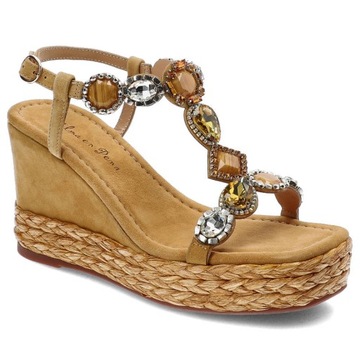 Brązowe Sandały Alma En Pena Eleganckie Espadryle