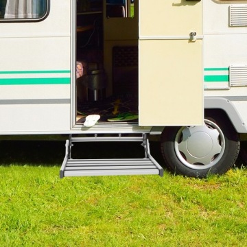 СКЛАДНАЯ РУЧНАЯ СТУПЕНЬКА ДЛЯ ФУРГОНОВ СО СВЕТОДИОДНОЙ ПОДСВЕТКОЙ 12V 150КГ НАГРУЗКА АЛЮМИНИЕВЫЙ СПЛАВ