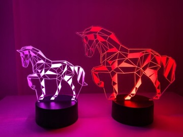 XL 3D светодиодная лампа 16 цветов Лошадь + пульт дистанционного управления