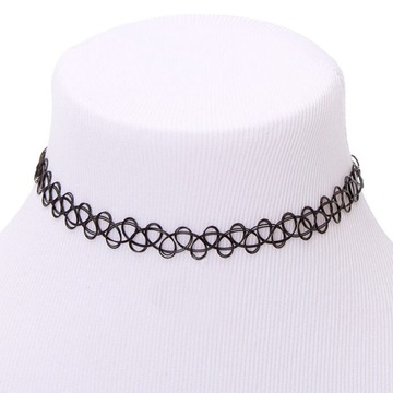 NASZYJNIK CHOKER CZARNY TATOO TATUAŻ