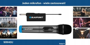 BLAUPUNKT MIKROFON BEZPRZEWODOWY KARAOKE + ODBIORNIK FAL UHF WM40U