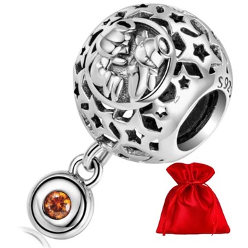 P104 Bliźnięta zodiak charms koralik srebro 925
