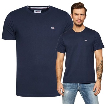 koszulka meska tommy hilfiger jeans tshirt granatowa małe logo