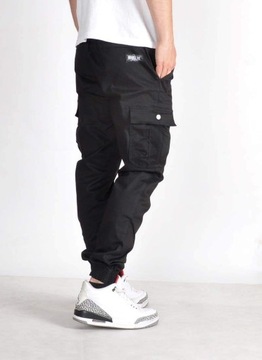 Spodnie 3XL Bossline Cargo Joggery Czarne XXXL