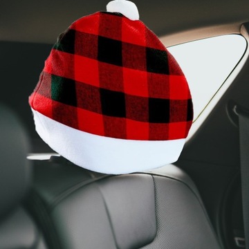 ЧЕХОЛ АВТОКРЕСЛА В ВИДЕ ШАПКИ САНТЫ, РОЖДЕСТВЕНСКИЕ УКРАШЕНИЯ, ИНТЕРЬЕР ПОДГОЛОВНИКА