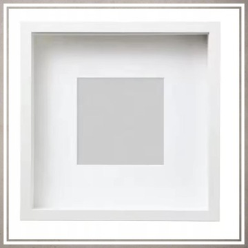 3D глубокая рамка-коробка 24,5х24,5 см для фотографий ручной работы из мха, белая