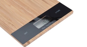 Кухонные весы Excellent Houseware, бамбук, 20х15 см, коричневый/черный
